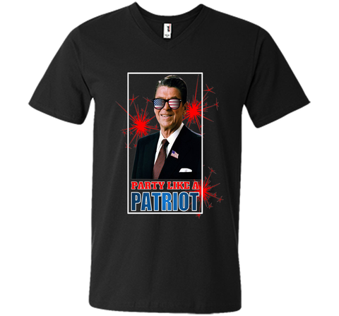 July 4th Party Like A Patriot Ronald Reagan Sunglass T-Shirt
