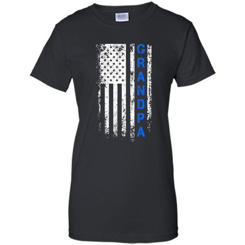 Father's Day Gift American Blue Grandpa flag t-shirt