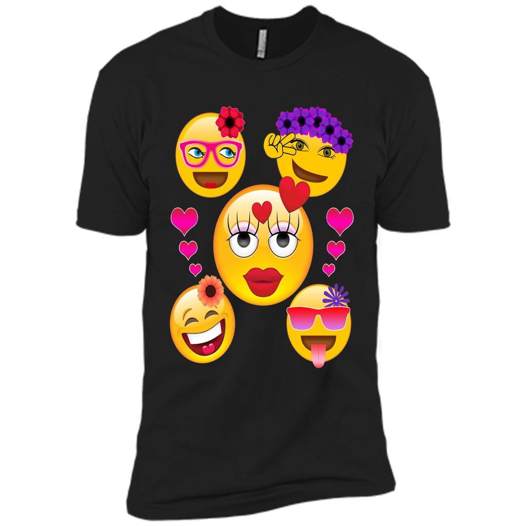 Cute Emoji Face Collage T-Shirt for Girls and Women