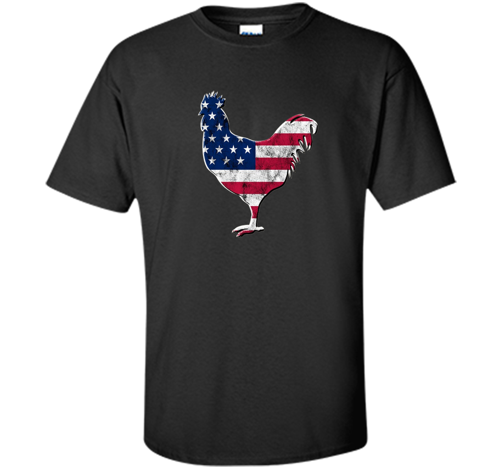 Chicken USA Flag Shirt Rooster 4th of July for Women Men