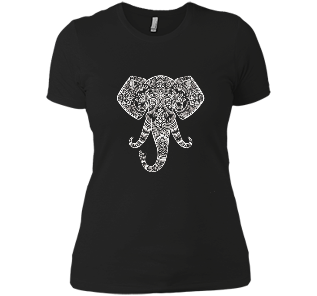 Painted Elephant Tracing | Indian Art Yoga Motif T-shirt