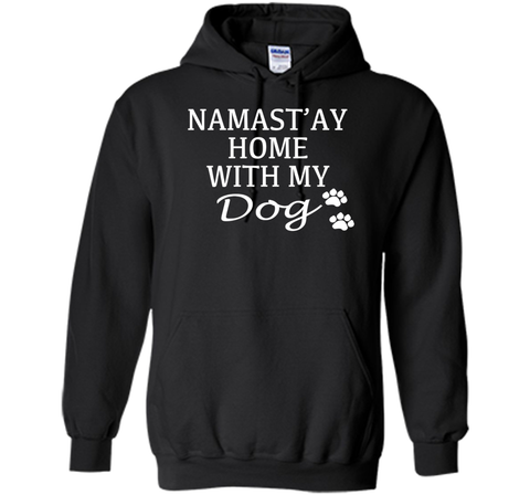 Namastay At Home With My Dog Funny Yoga Twist T-Shirt