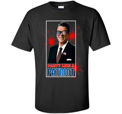 July 4th Party Like A Patriot Ronald Reagan Sunglass T-Shirt