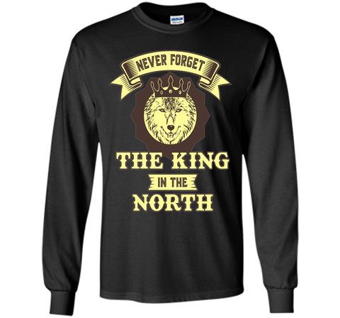 Never Forget The King in the North - Premium Cotton T-Shirt
