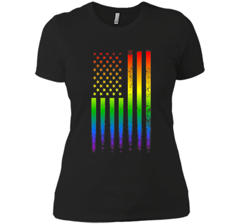 LGBT American Flag Pride Rainbow T Shirt Gay Lesbian Trans