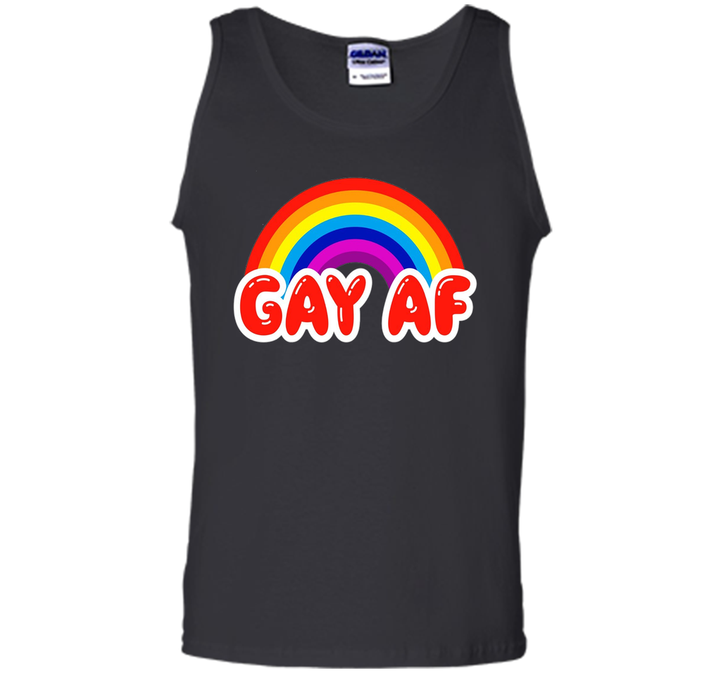 Gay AF Funny Gay Flag Rainbow Colors LGBTQ Pride T-Shirt