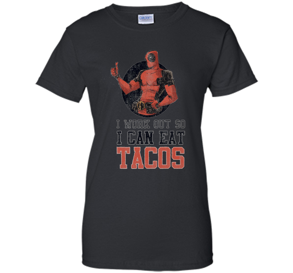 Marvel Deadpool Work Out Eat Tacos Graphic T-Shirt