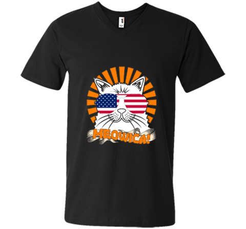 Cat 4th of July Meowica Shirt Funny Patriotic Cat Sunglasses