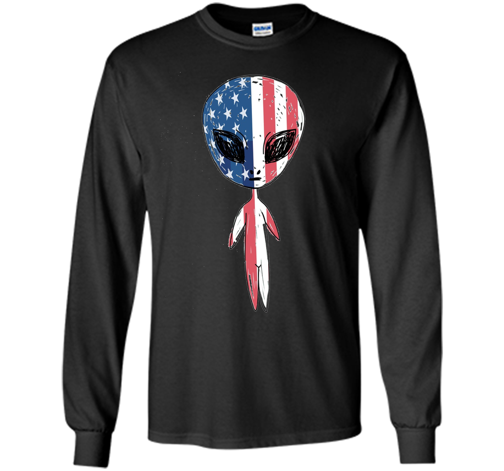 Alien With American Flag T-shirts For 4th Of July