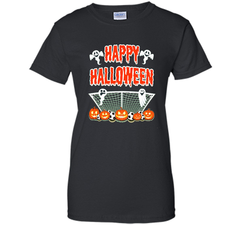 Soccer Halloween Pumpkin Ghost T-Shirt Ladies Custom