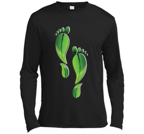 Green Leaf Foot Prints Environmental T Shirt