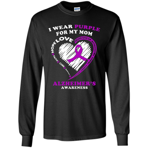 Alzheimers Awareness Shirt - I Wear Purple For My Mom