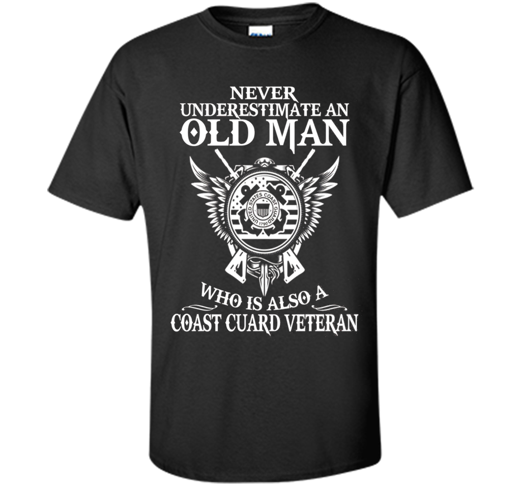 Never underestimate an old man coast guard veteran tshirt shirt