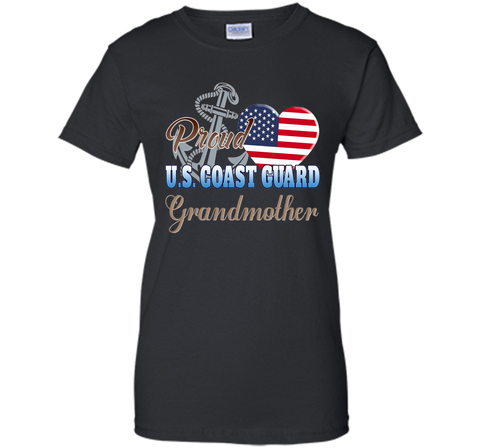 Proud U.S. Coast Guard Grandmother Patriotic Heart T Shirt shirt
