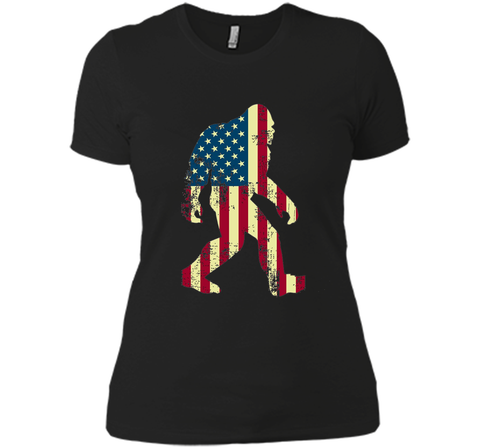 Bigfoot Sasquatch American Flag T-Shirt, Funny 4th of July