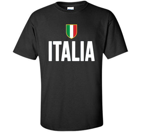ITALIA T-Shirt Italian Flag Italy Pride Patriotic Blue Tee