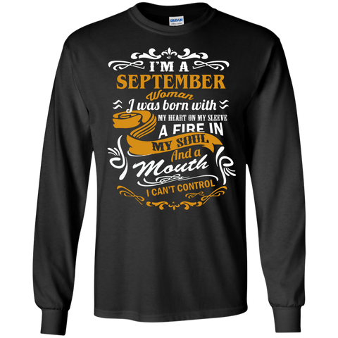 i'm a september woman i was born with my heart on my sleeve T-Shirt