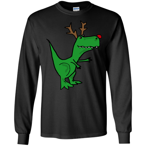 cool funny christmas t-rex dinosaur with antlers holiday sweater T-Shirt