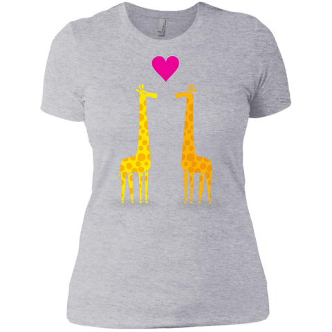 cute cartoon giraffe couple in love T-Shirt