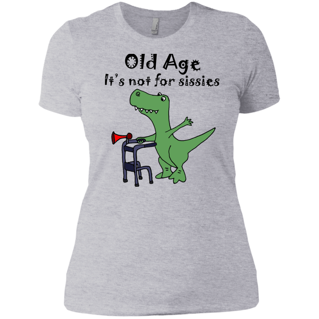 funny cool t-rex dinosaur using walker old age art T-Shirt