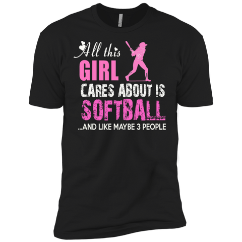 all this girl cares about is softball softball mom t T-Shirt
