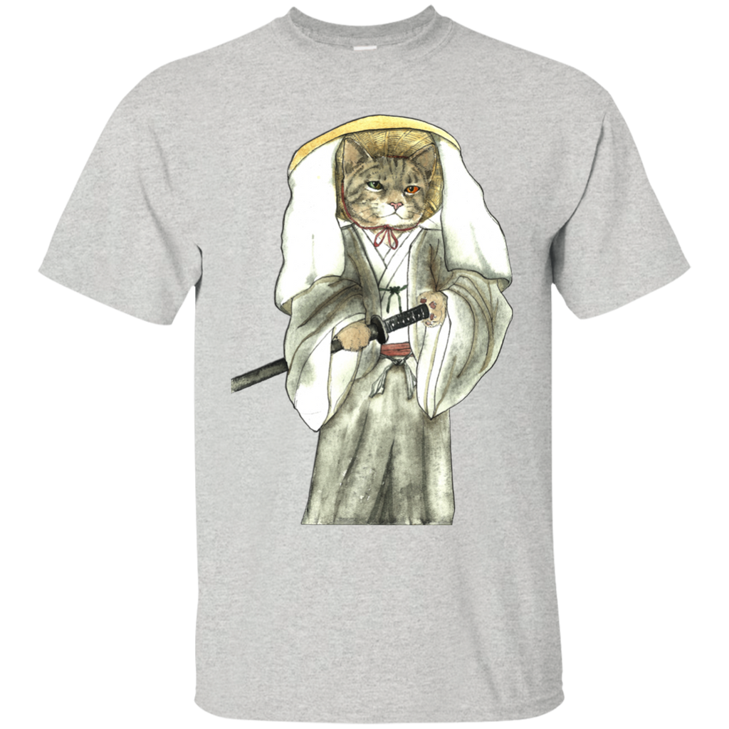 japanese samurai cat with one green eye and one yellow eye sweatshirt T-Shirt
