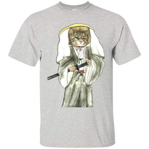 japanese samurai cat with one green eye and one yellow eye sweatshirt T-Shirt
