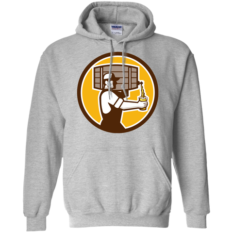 bartender carrying keg pouring beer circle retro T-Shirt