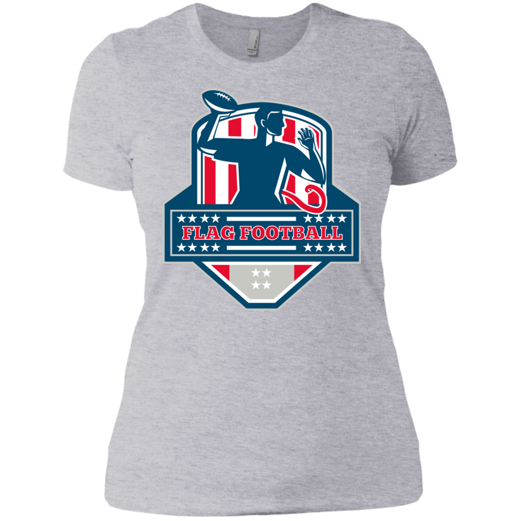 flag football qb player passing ball crest retro sweatshirt T-Shirt