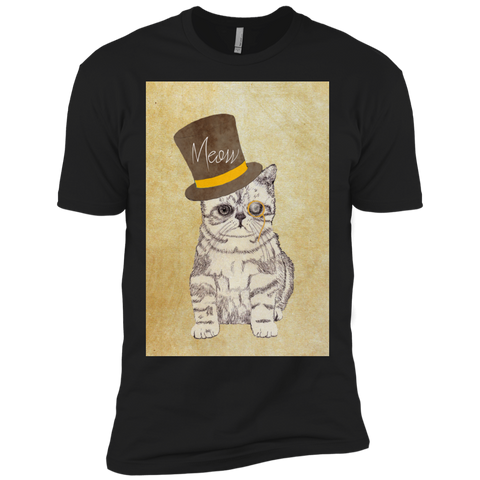 funny cute kitten cat sketch monocle and top  t- T-Shirt