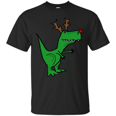 cool funny christmas t-rex dinosaur with antlers holiday sweater T-Shirt