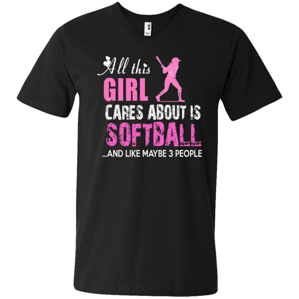 all this girl cares about is softball softball mom t T-Shirt