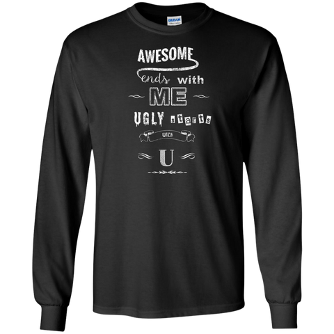 awesome starts with me, ugly starts with u holiday sweater T-Shirt