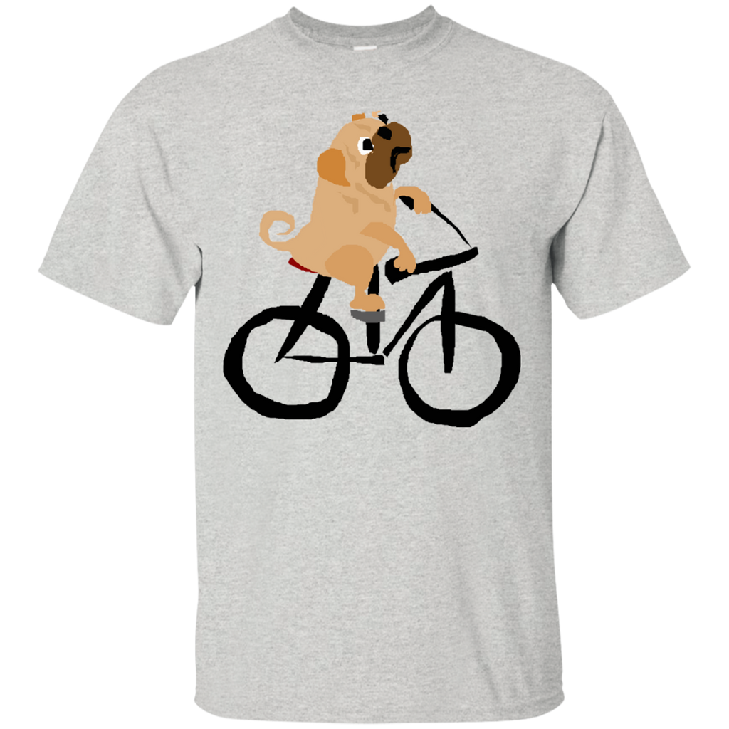 cool funny funky pug dog riding bicycle T-Shirt
