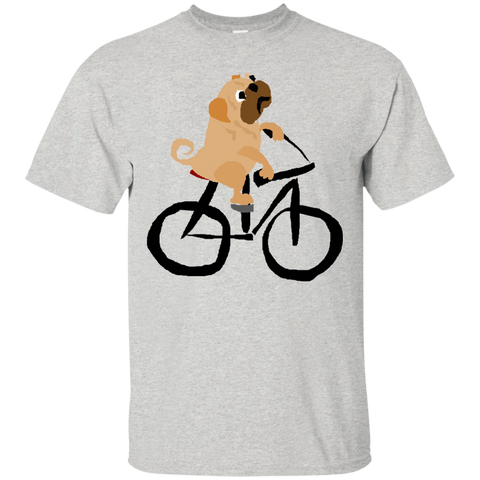 cool funny funky pug dog riding bicycle T-Shirt
