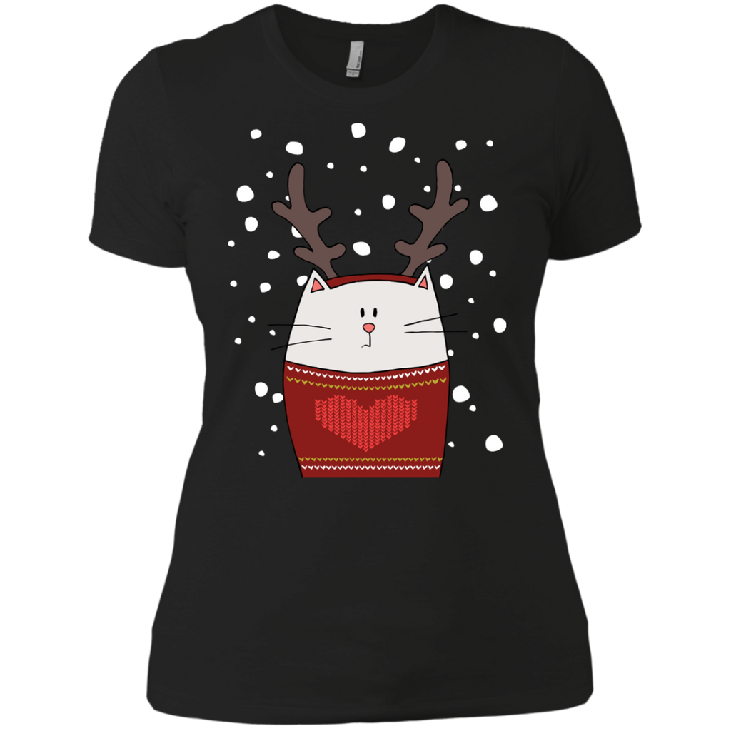 cat reindeer holiday sweater T-Shirt