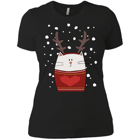 cat reindeer holiday sweater T-Shirt