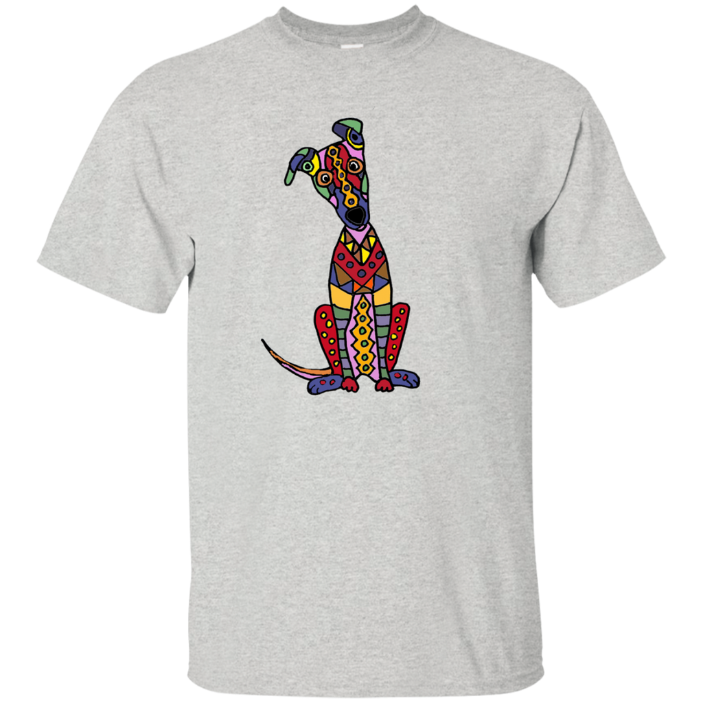funny psychedelic greyhound dog abstract art T-Shirt