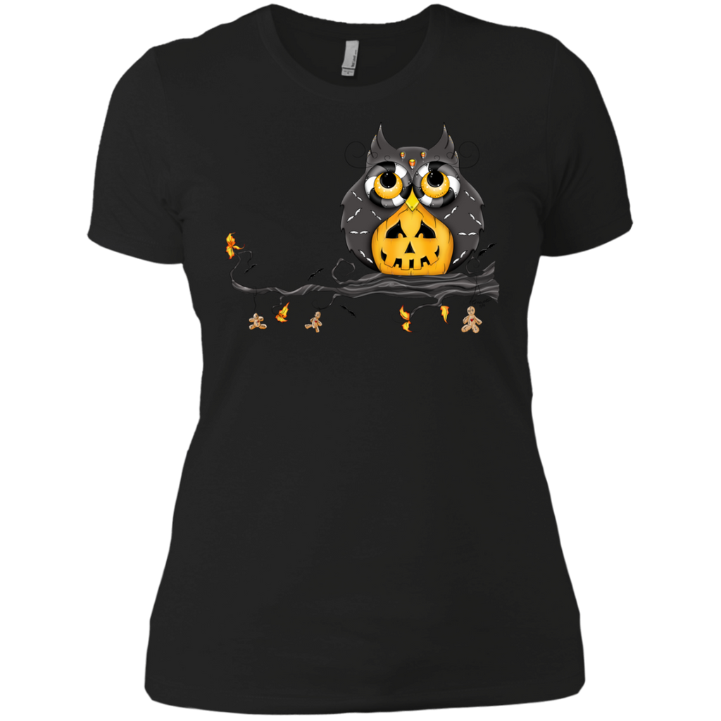 halloween owl Next Level Ladies Boyfriend Tee