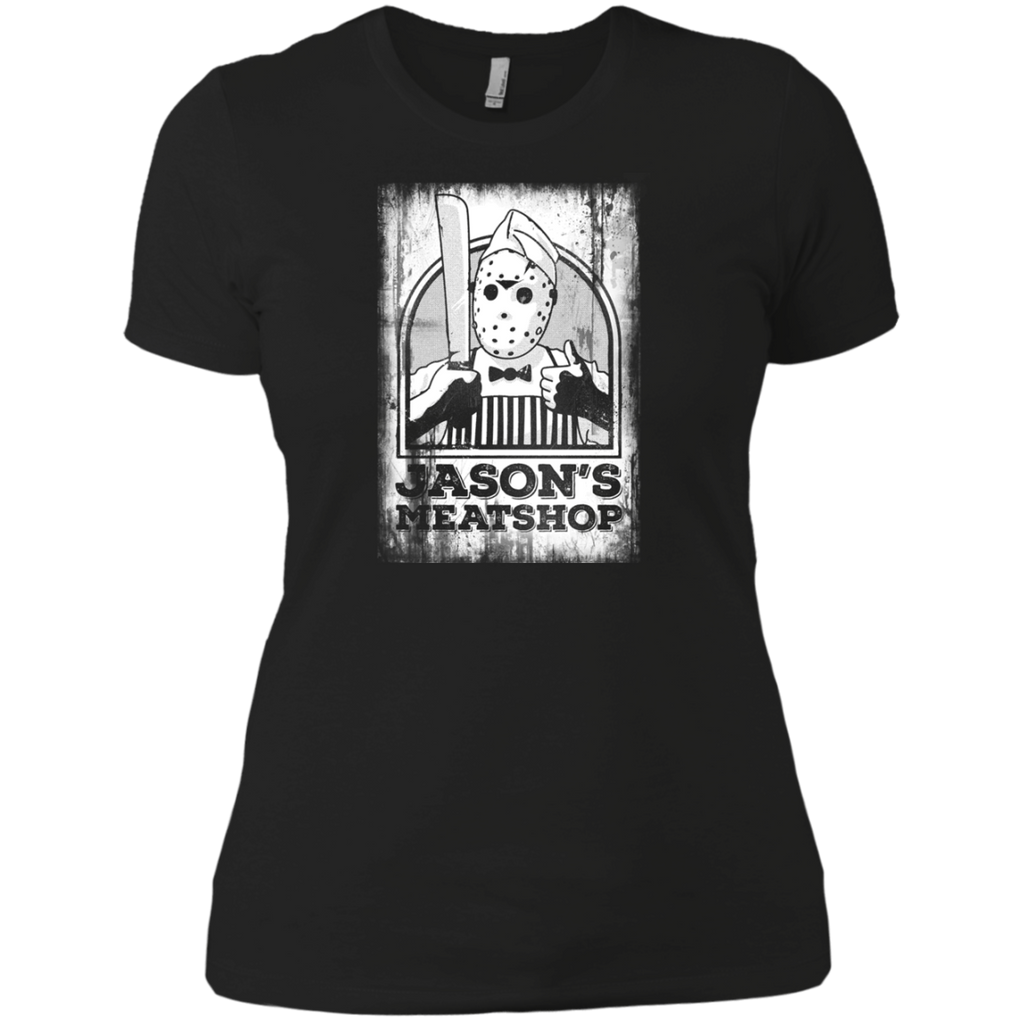 jason's meatshop halloween Next Level Ladies Boyfriend Tee