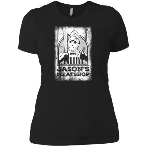 jason's meatshop halloween Next Level Ladies Boyfriend Tee
