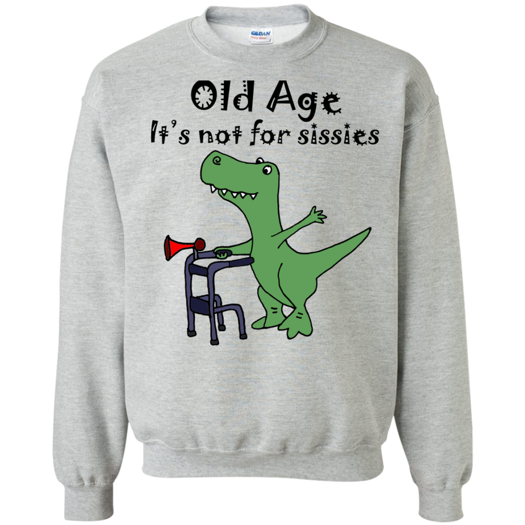 funny cool t-rex dinosaur using walker old age art T-Shirt