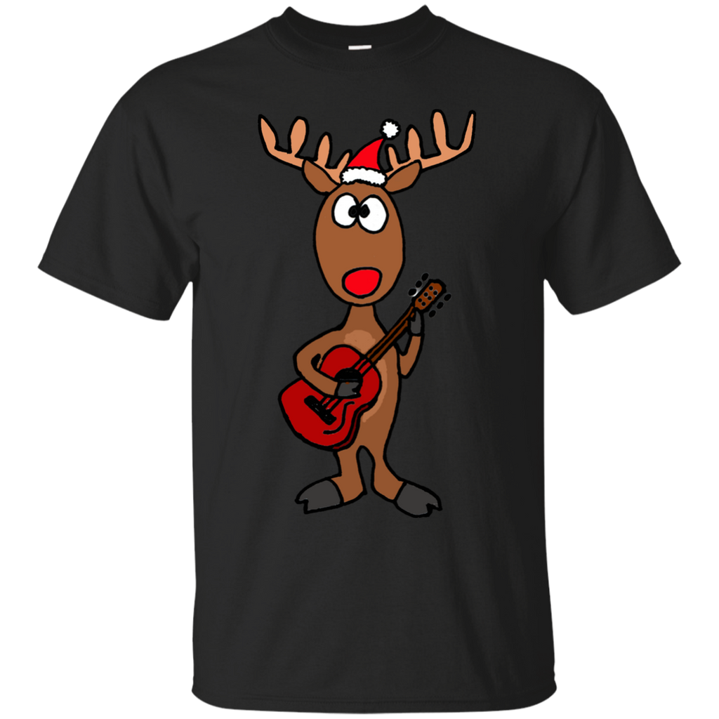 coo funny rudolph reindeer playing guitar holiday sweater T-Shirt