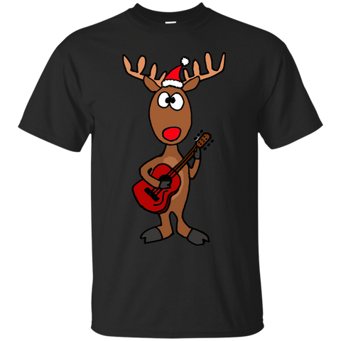 coo funny rudolph reindeer playing guitar holiday sweater T-Shirt