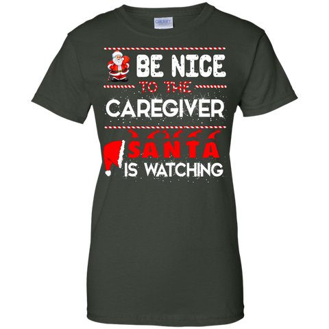 be nice to the caregiver santa is watching T-Shirt