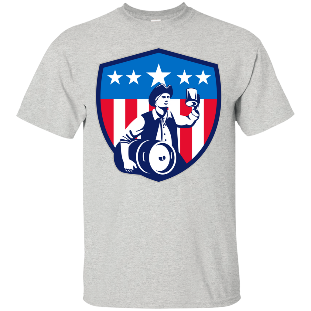 american patriot beer keg flag crest retro T-Shirt