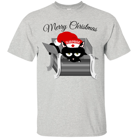cat in a christmas box  funny T-Shirt