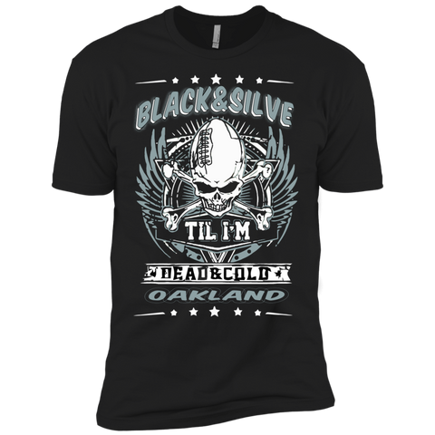 black and silver til i am dead and cold oakland T-Shirt