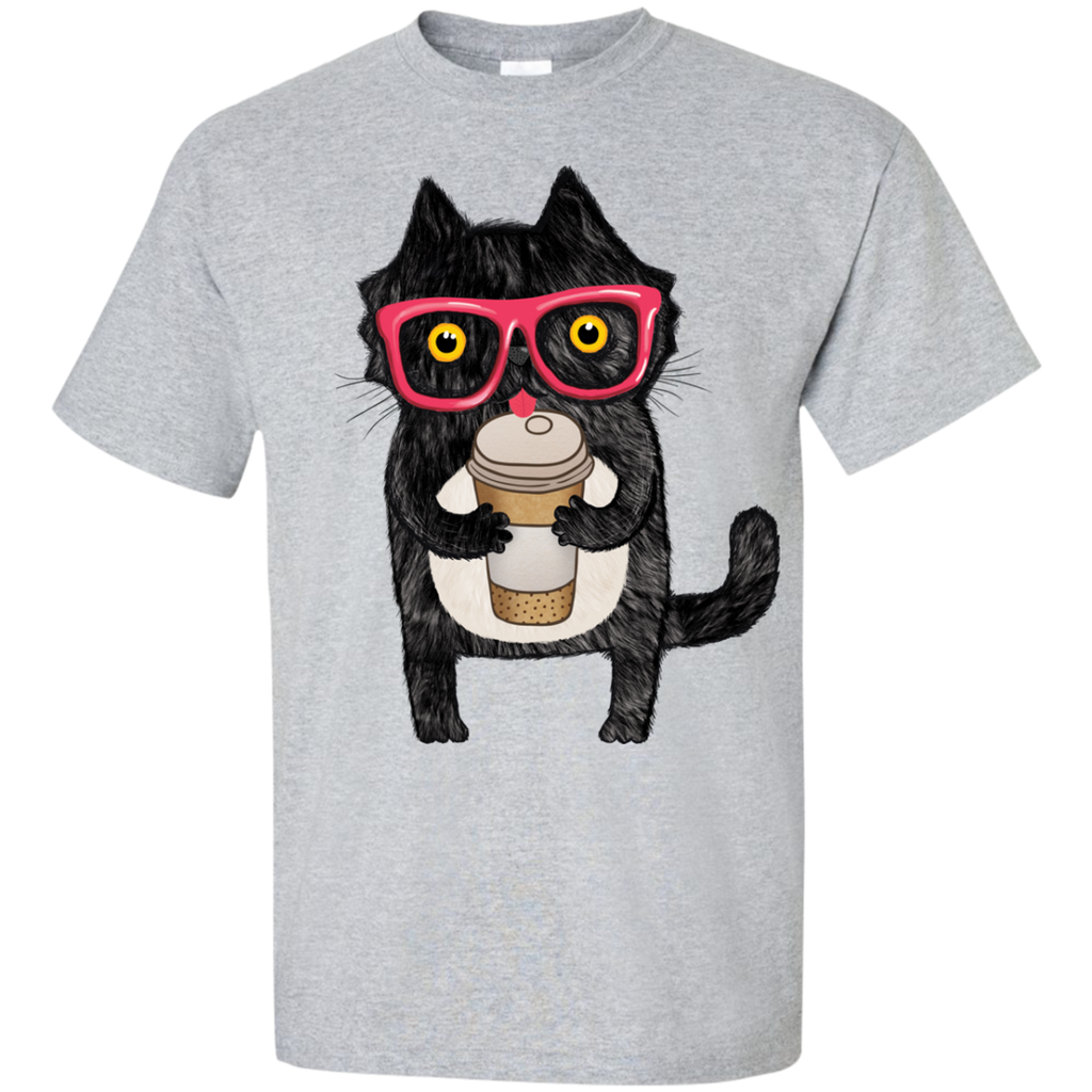 black coffee cat  t- T-Shirt