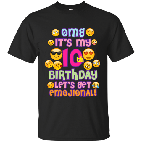 Emoji Shirt For Girls Birthday 10 Ten Year Old Emoji Fun G200 Gildan Ultra Cotton T-Shirt
